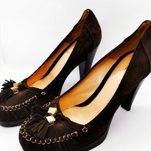 Fendi Brown Suede Heels